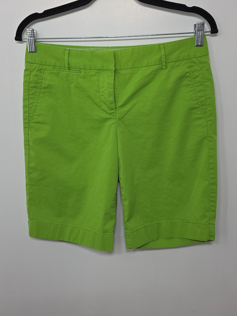 J. Crew Womens Lime Green Bermuda Shorts Size 2    W30 x 9 Insean - Picture 3 of 10